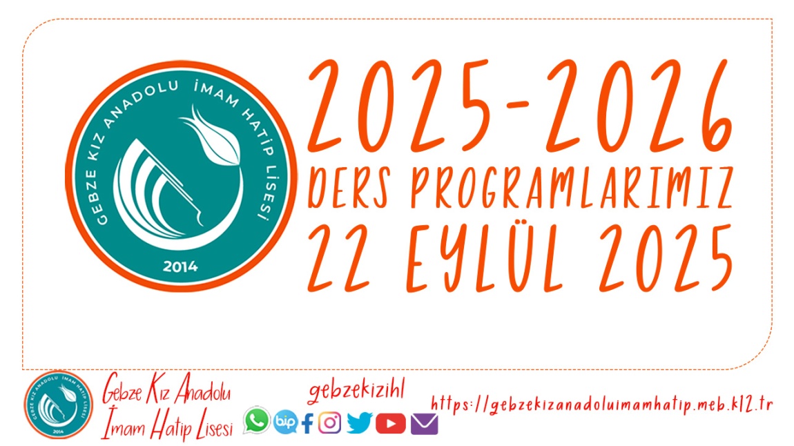 2025-2026 DERS PROGRAMLARIMIZ (22 EYLÜL)
